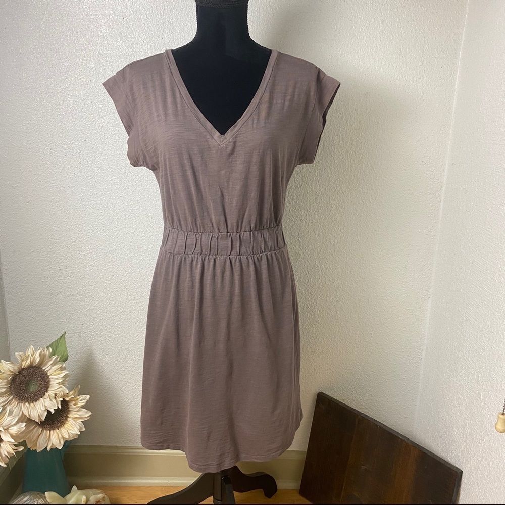 Brown V-Neck Dress - Banana Republic